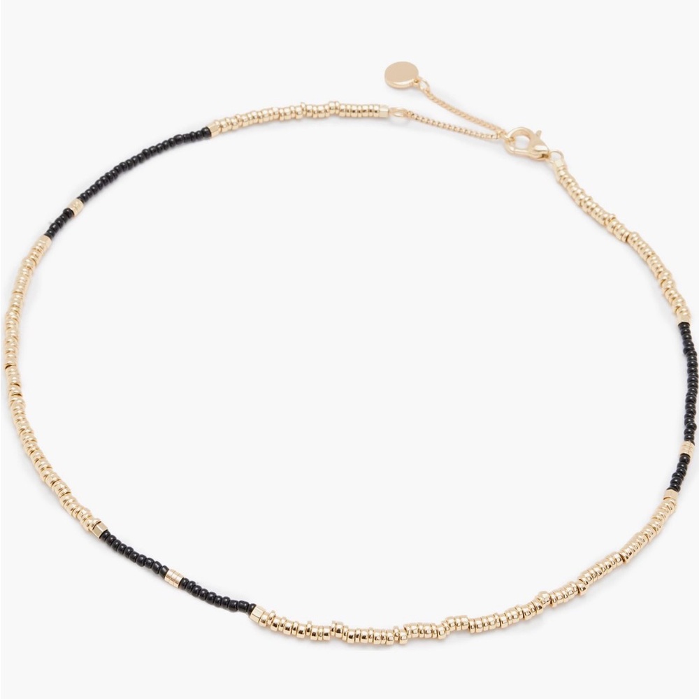 All Saints Seed Bead Gold and Black Necklace